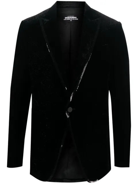 DSQUARED2 sequined-trim velvet blazer