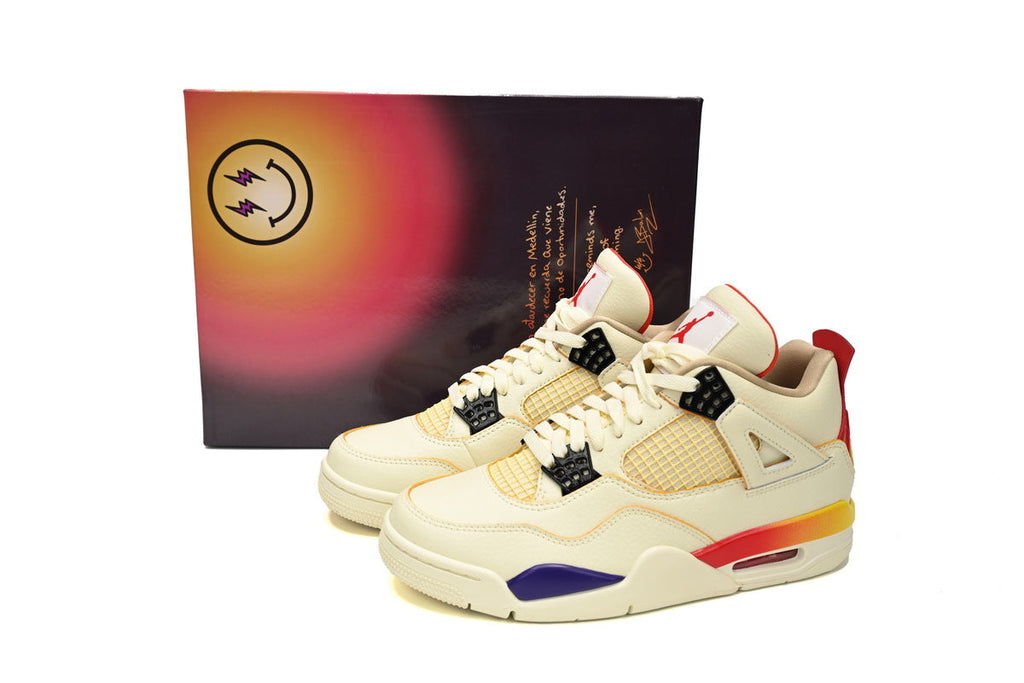 Rsnow J Balvin x Air Jordan 4 White Blue Red FN0344-901