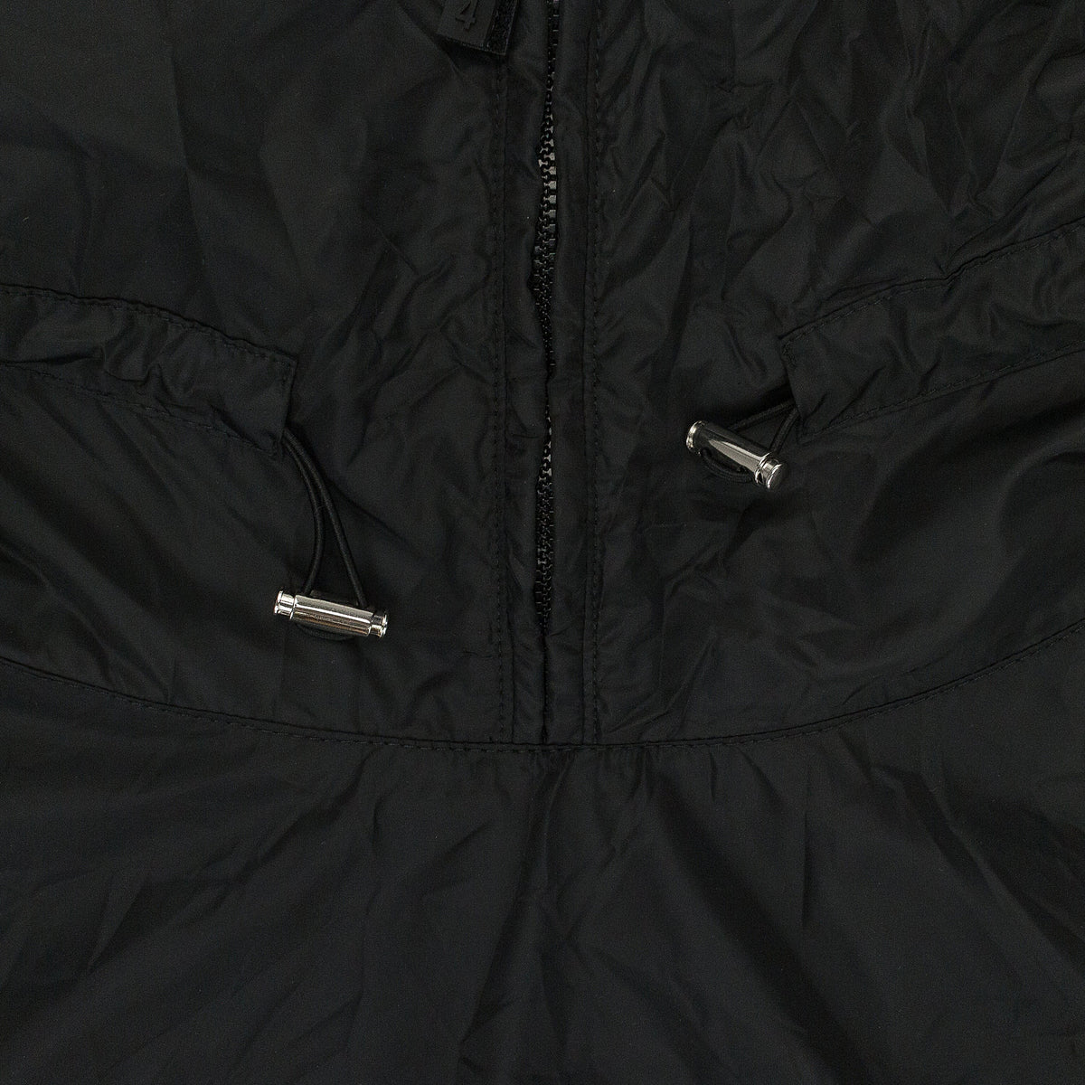 BLACK ANORAK LONG RAINCOAT