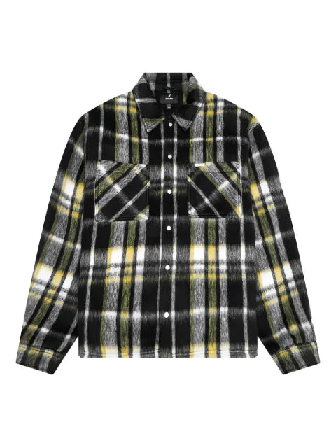 Represent textured plaid overshirt