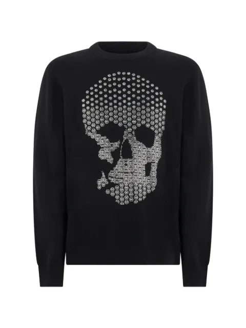 Philipp Plein cashmere roundneck pullover Skull strass