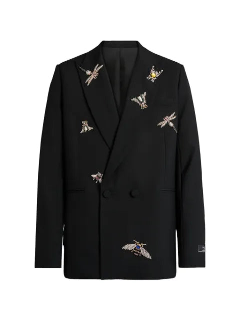 Balmain embroidered wool and crystal insect jacket