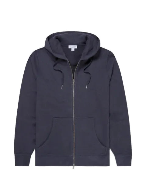 Sunspel Loopback zip-up drawstring hoodie