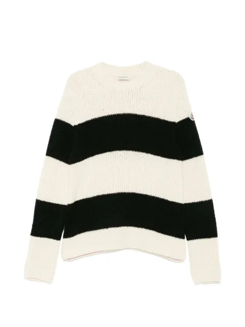 Moncler striped wool blend bouclé sweater