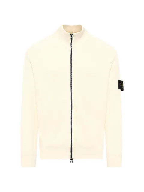 Stone Island ribbed zip-up cardigan