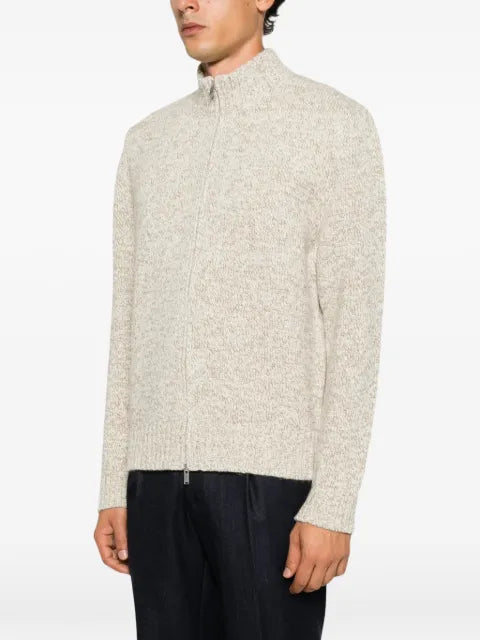 Lardini zip-up marl-knit sweater