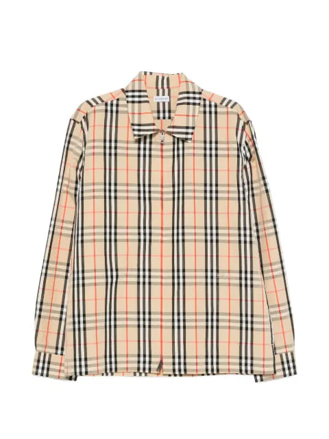 Burberry Check cotton linen overshirt