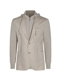 Eleventy ribbed-knit panelled hoodie