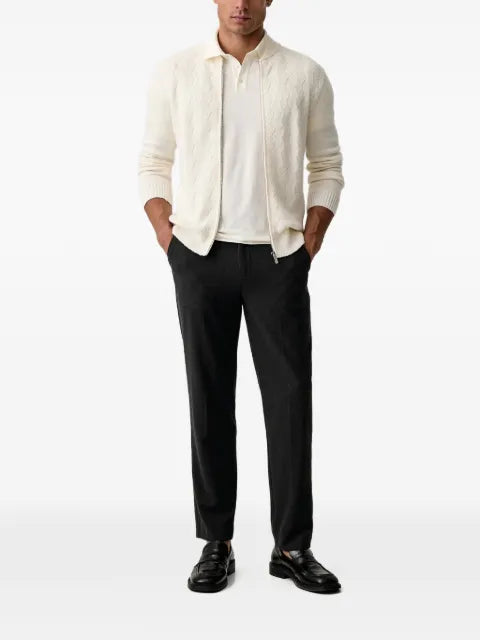 Karl Lagerfeld chevron-knit zip-up sweater