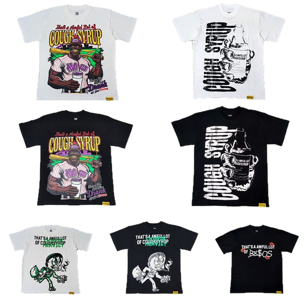 ALOCS Cough Syrup Multi‑Graphic Oversized Tee Streetwear Unisex