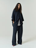 Silk Blend 3/4 Sleeve Button Up Shirt