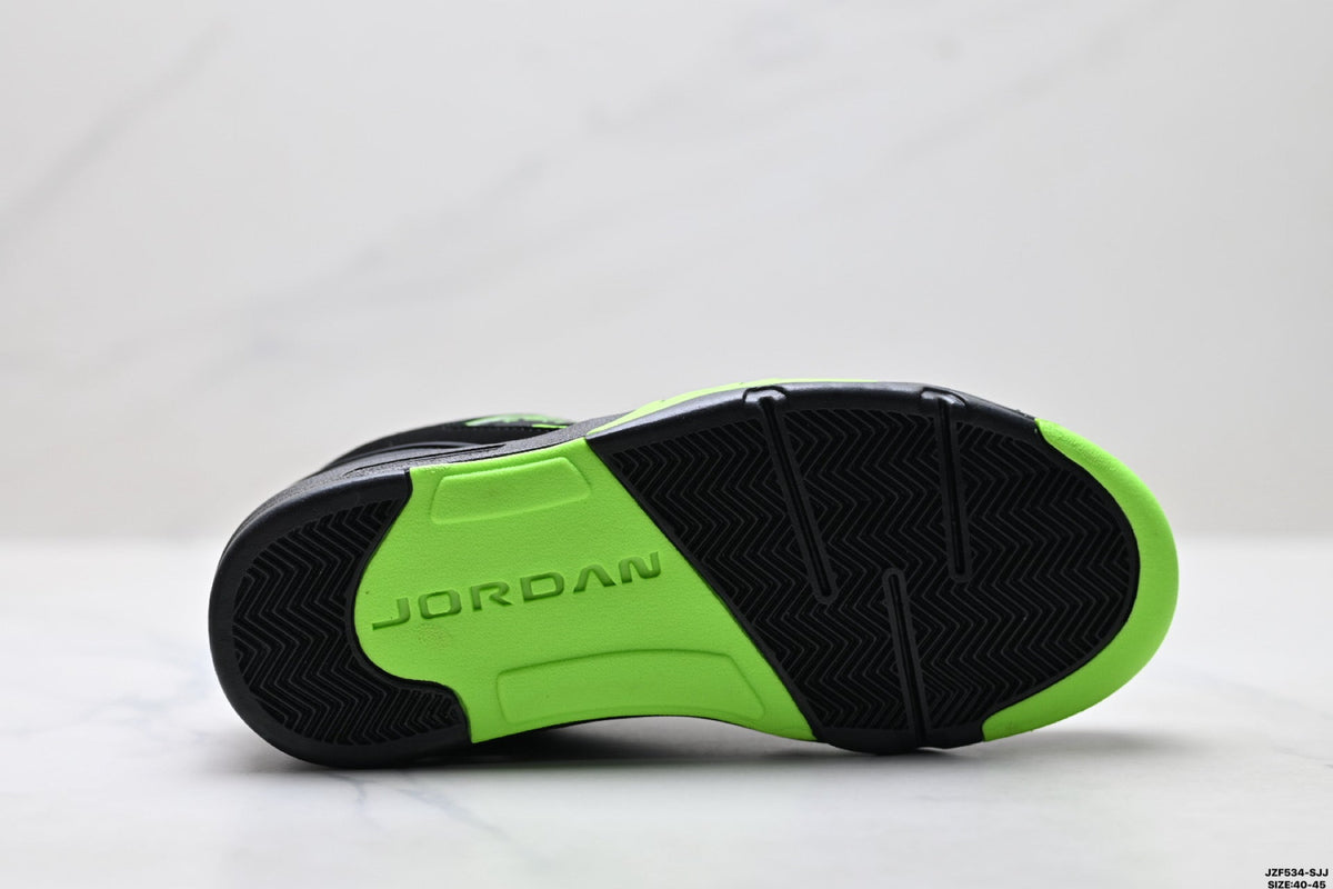 Air Jordan 5 Low Black Electric Green Sneakers