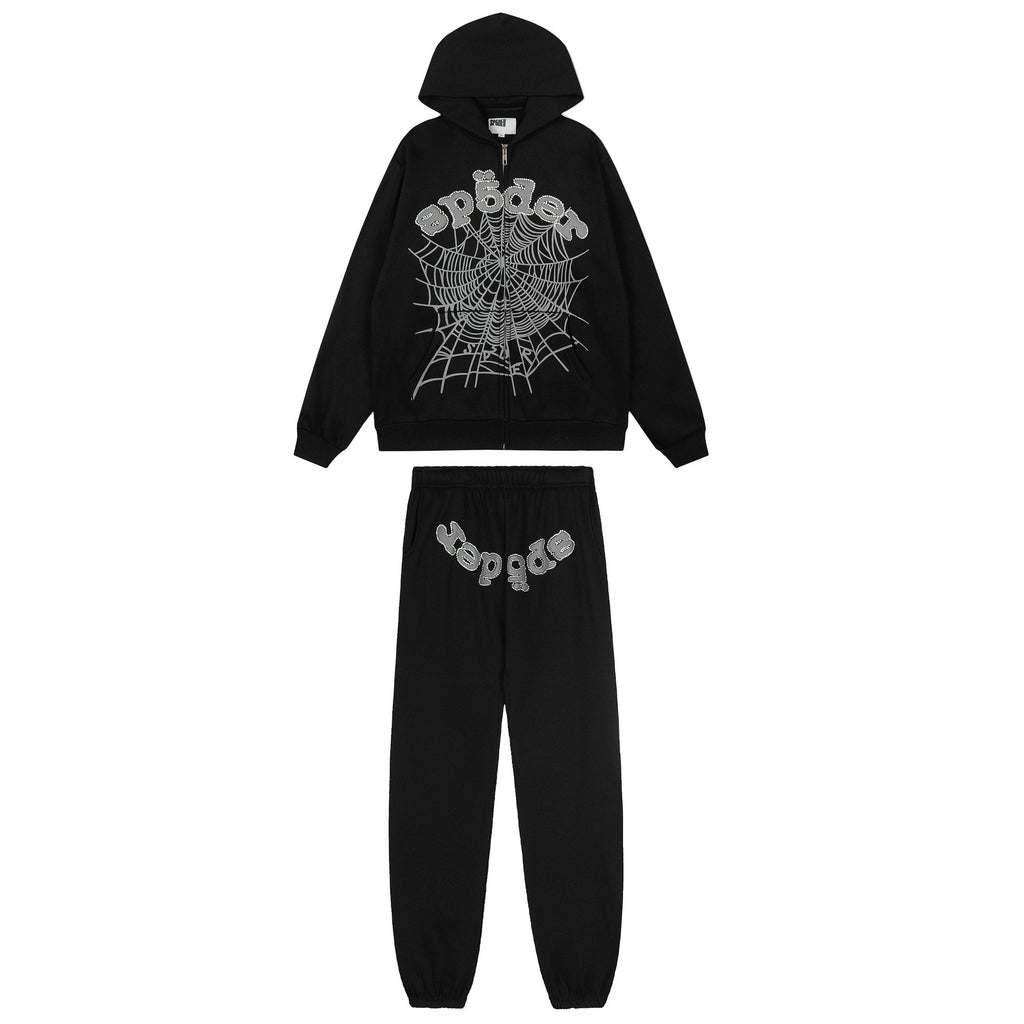 Sp5der Spider-Web Zip Hoodie & Jogger Matching Set