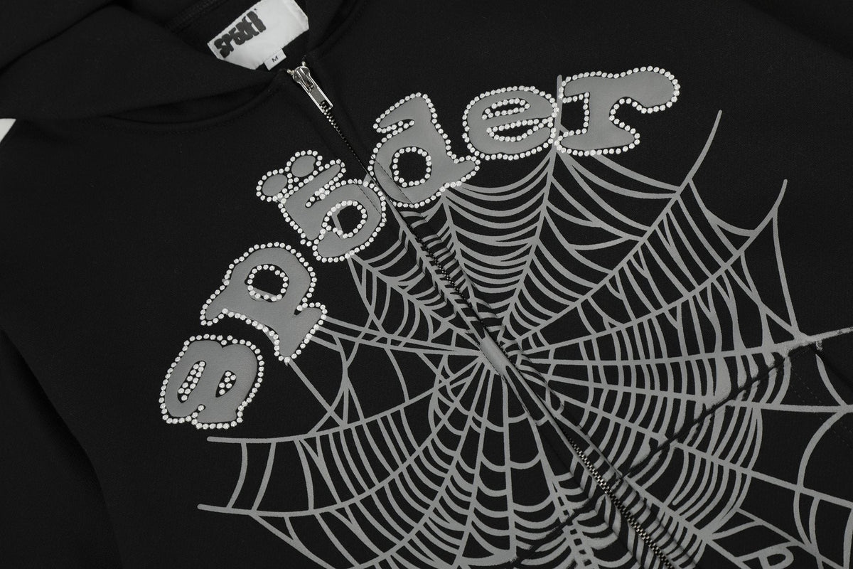 Sp5der Spider-Web Zip Hoodie & Jogger Matching Set