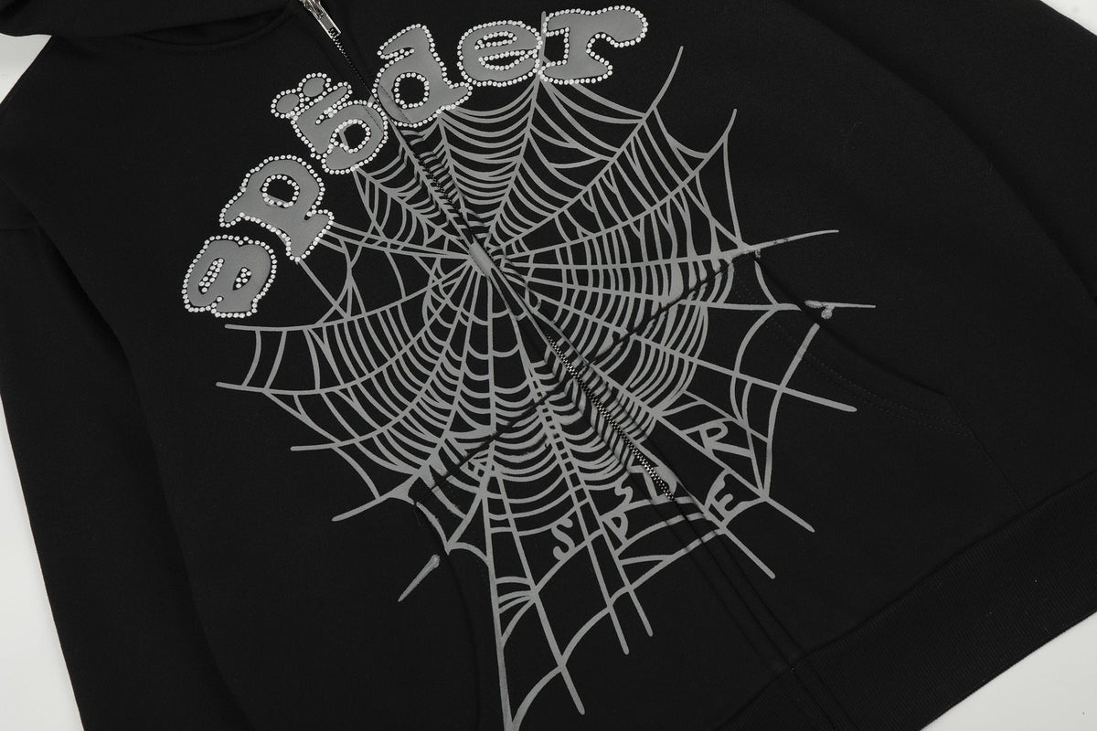 Sp5der Spider-Web Zip Hoodie & Jogger Matching Set