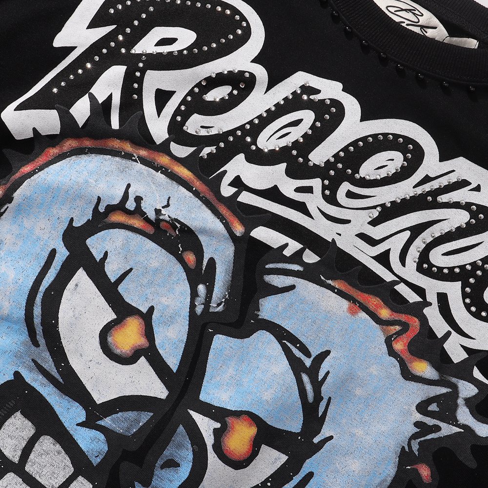 BKYS Revival Repent Skull Rhinestone Cropped T-Shirt