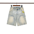 THAT'S A AWFUL LOT OF COUGH SYRUP Washed Denim Graphic Shorts