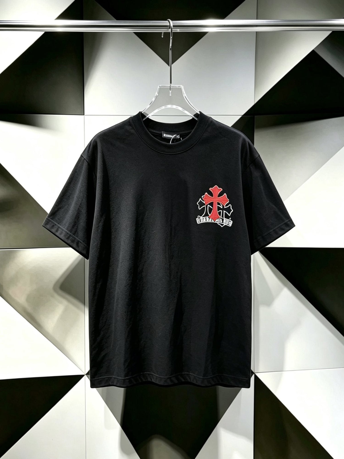 Chrome Hearts Black Cross Graphic Short-Sleeve T-Shirt