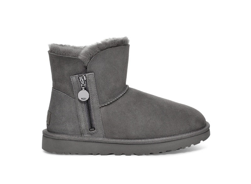 Grey Side Zip Ankle Boots — New Arrival | In Stock