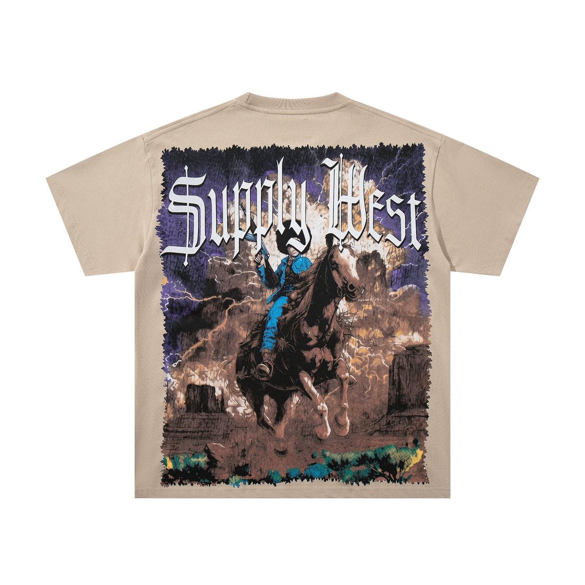 SUPPLY TEE By Any Means Necessary Western Rider Graphic T-Shirt