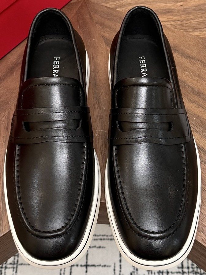 Salvatore Ferragamo Black Penny Loafers