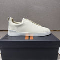 Zegna Men's Brown Lace Low-Top Sneakers