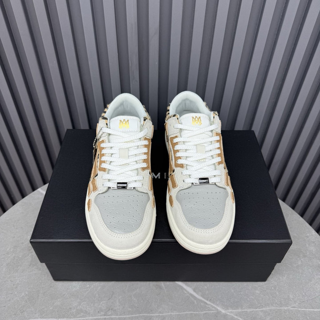 Amiri Tan Patterned Panel Sneakers