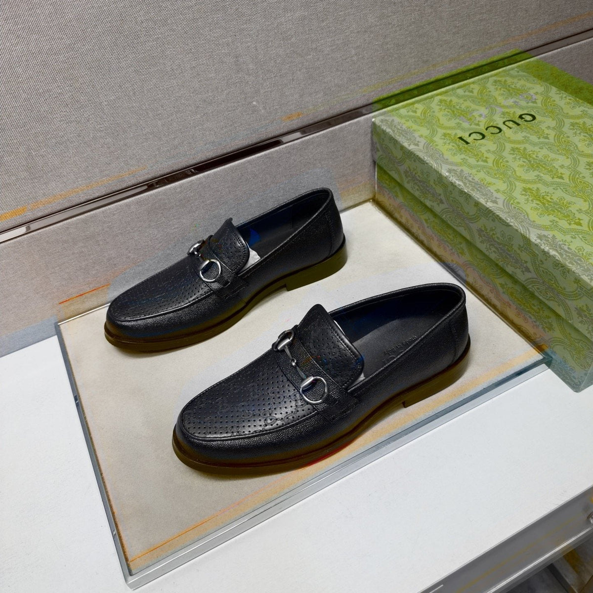 Gucci Men's Perforated Bit Loafers - Black