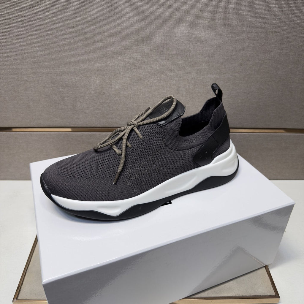 Berluti Charcoal Gray Lace-Up Sneakers