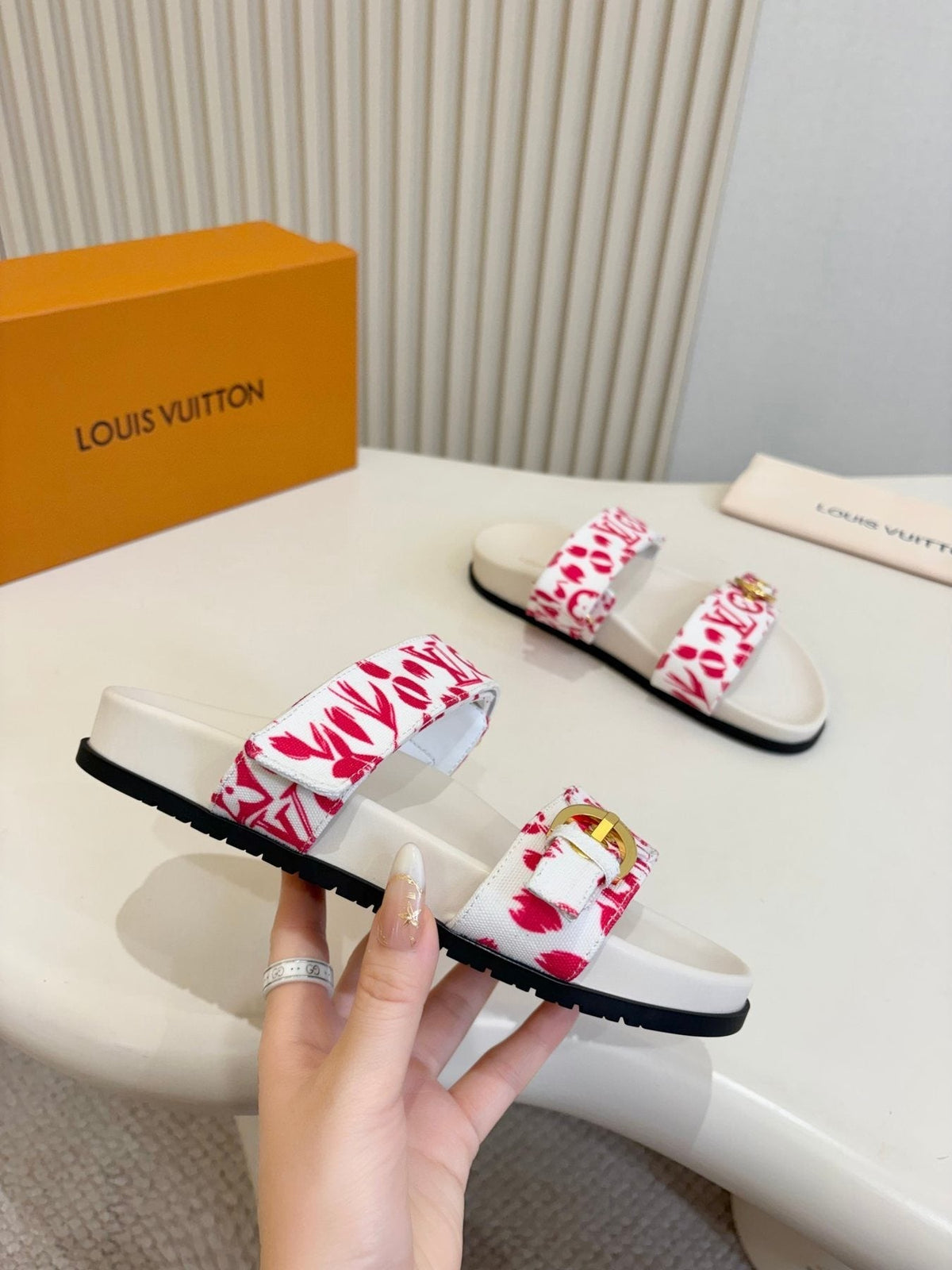 Louis Vuitton Double-Strap Slide Sandals - Dark Outsole
