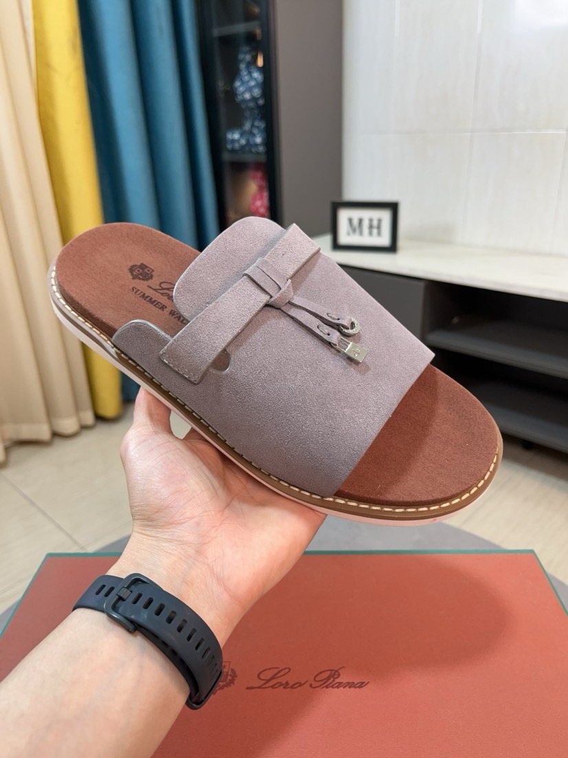 Loro Piana Buckle Slide Sandals