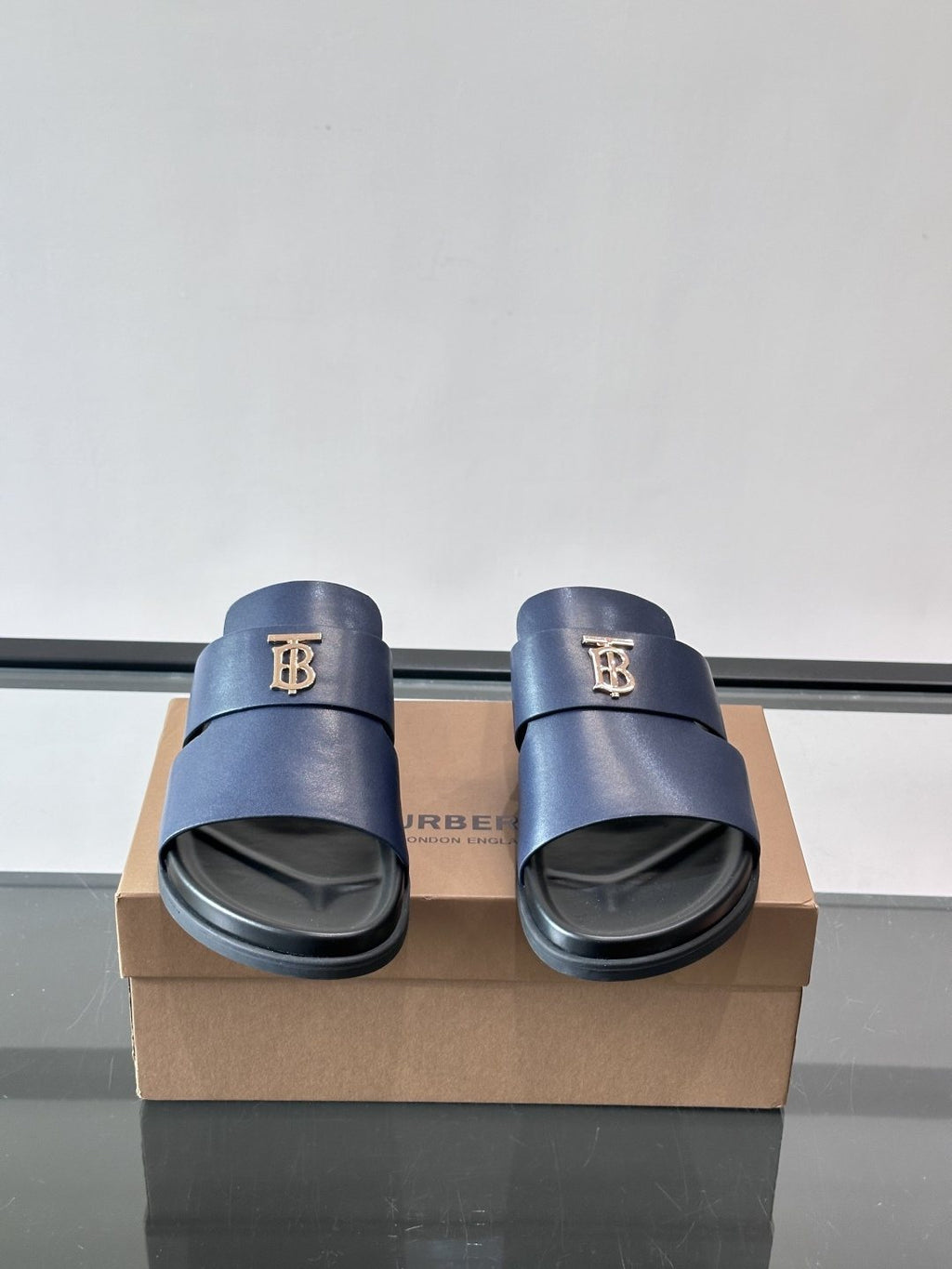 Burberry Men's Crossed-Upper Slide Sandals