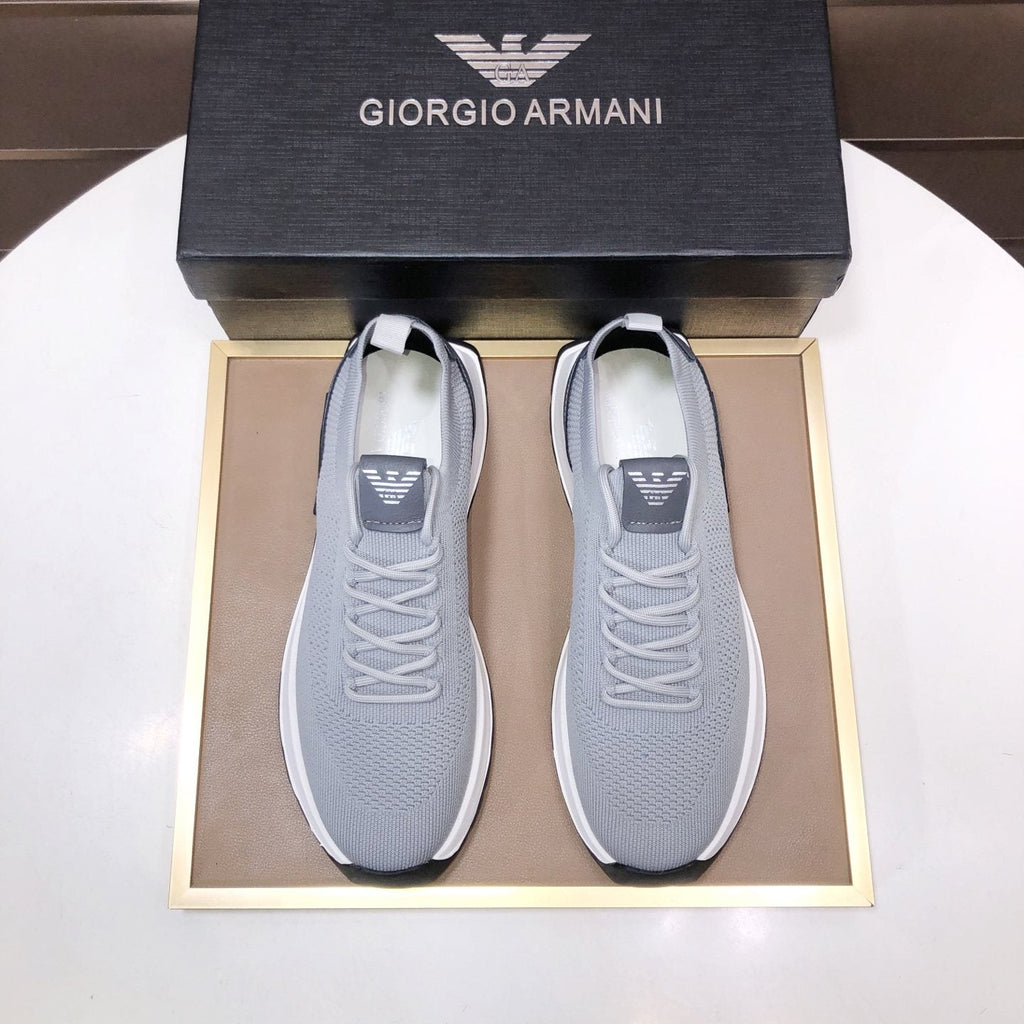 Giorgio Armani Men's Knit Lace-Up Sneakers
