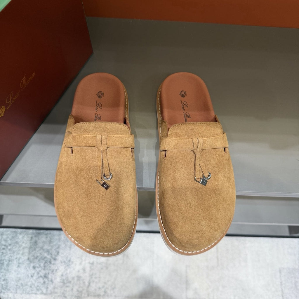 Camel Tan Backless Mule Loafers