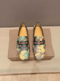 Gucci Patterned Metal-Accent Loafers
