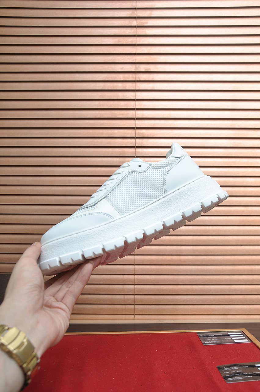 Prada Charcoal Gray & Black Low-Top Sneakers