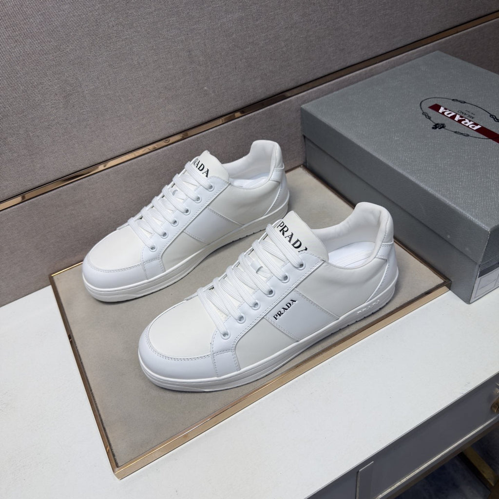 Prada Men's Low-Top Lace-Up Sneakers - Paneled Upper