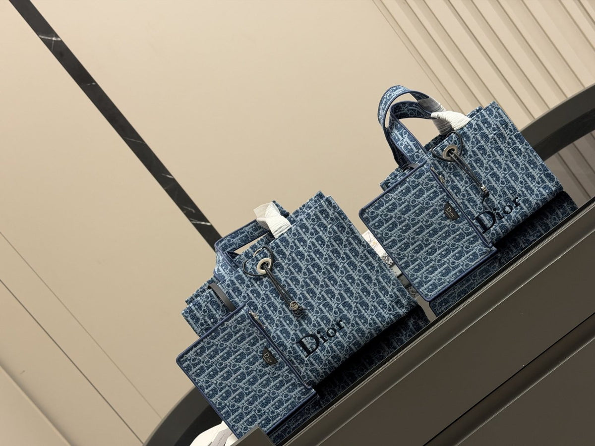 Dior Book Tote Blue Monogram Tote Bag