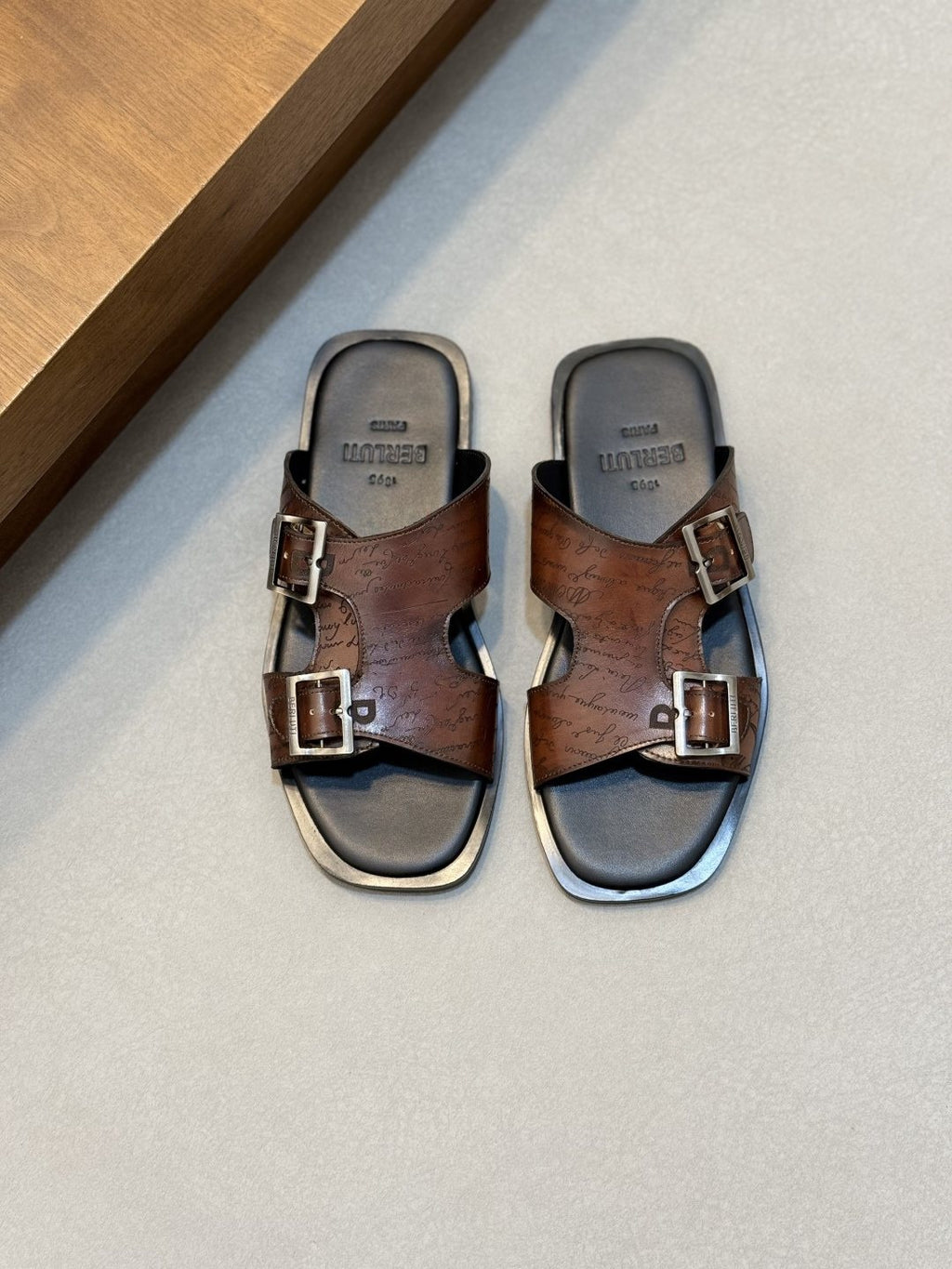 Berluti Double-Buckle Slide Sandals