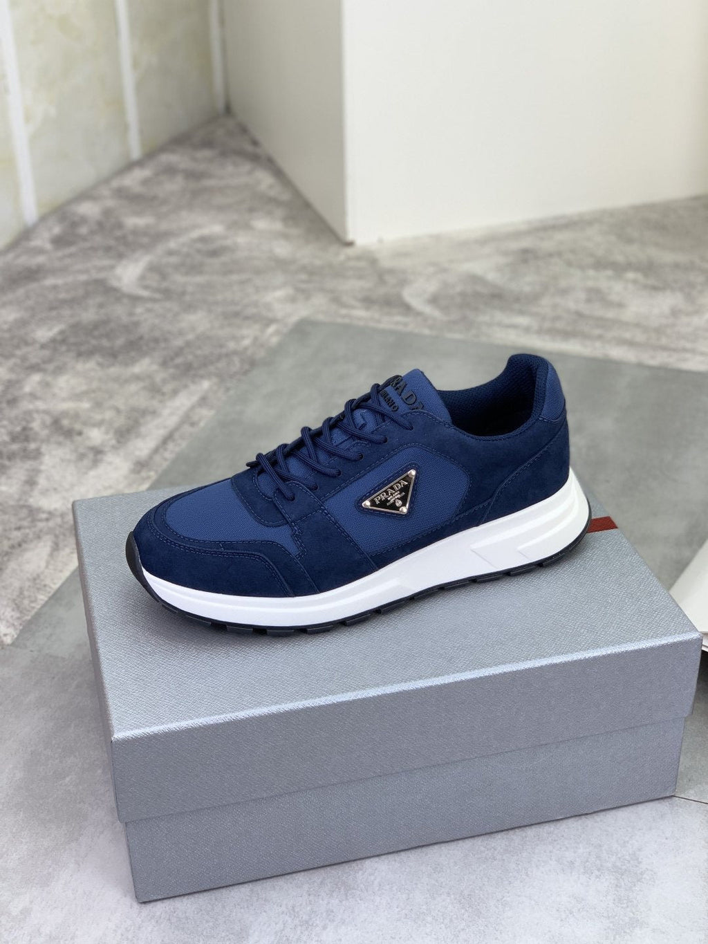 Prada Gray Paneled Men's Sneakers