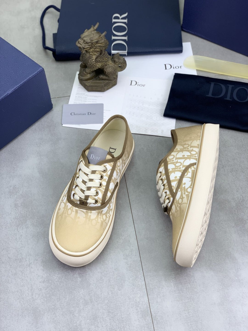 Dior Patterned Low-Top Canvas Sneakers