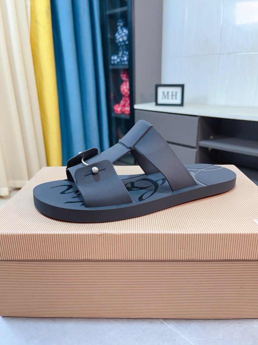 Christian Louboutin Studded Slip-On Sandals