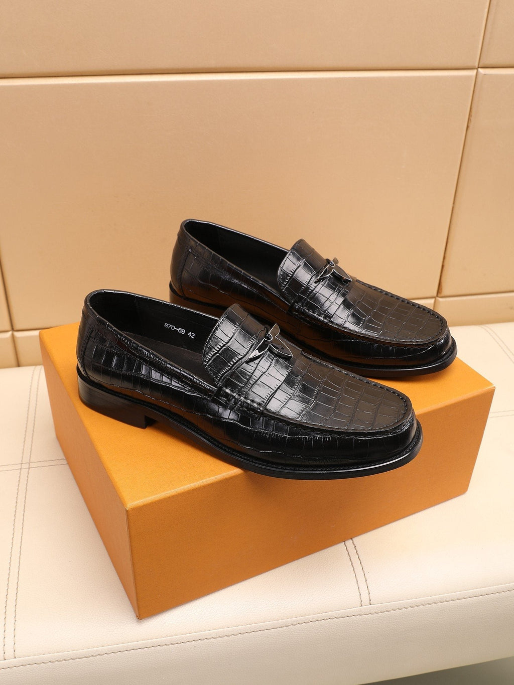 Louis Vuitton Embossed Strap Loafers
