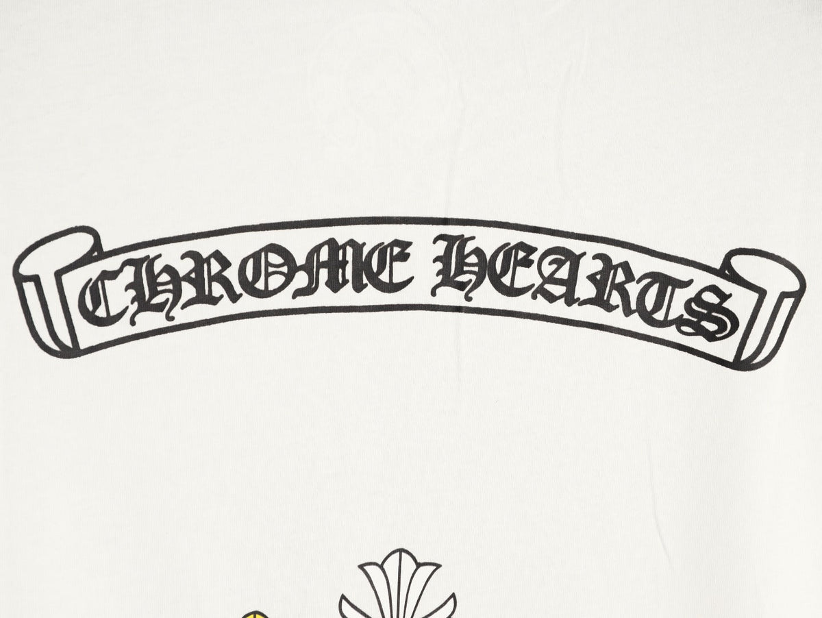 Chrome Hearts Multicolor Cross Graphic Long-Sleeve T-Shirt - White