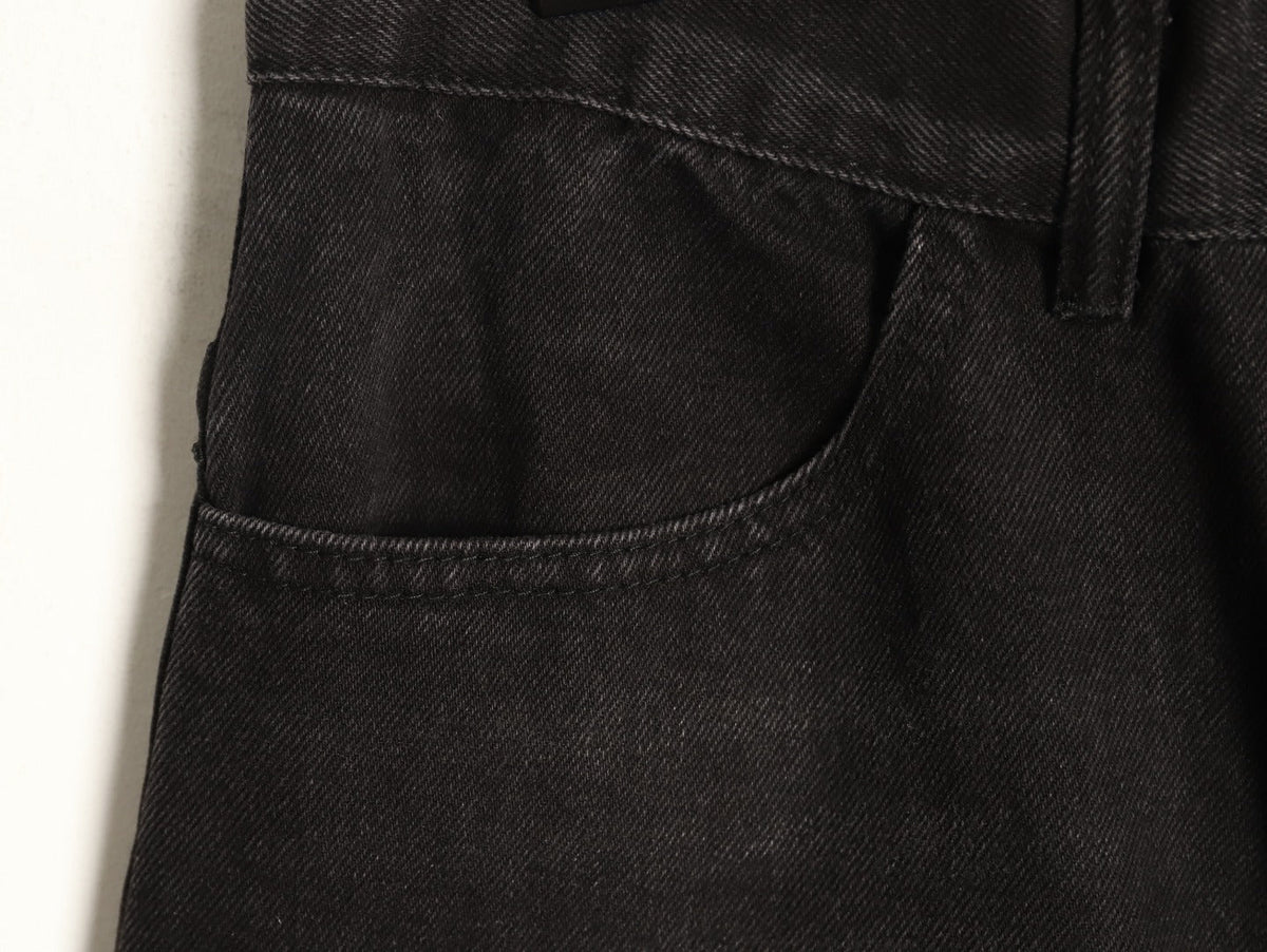 Louis Vuitton Monogram-Style Zip-Detail Utility Jeans - Black